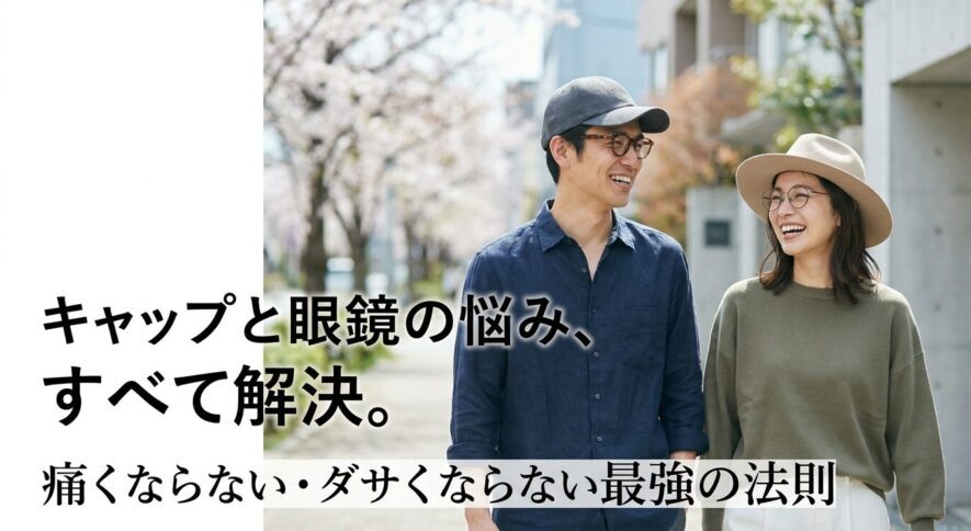 キャップと眼鏡の悩み、すべて解決。痛くならない・ダサくならない最強の法則
