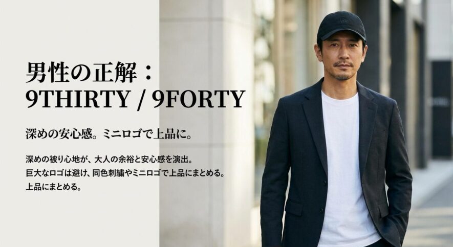 男性の正解は深めの安心感がある9THIRTYまたは9FORTY