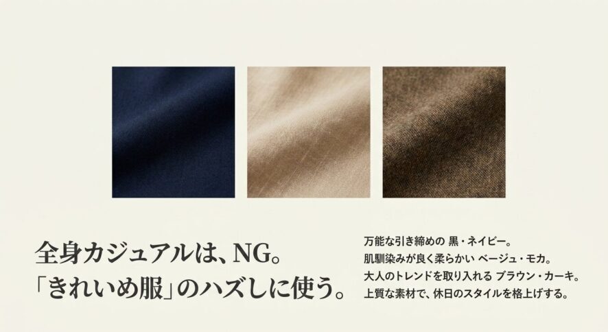 全身カジュアルはNG。きれいめ服のハズしに使う大人のキャップコーデとおすすめカラー