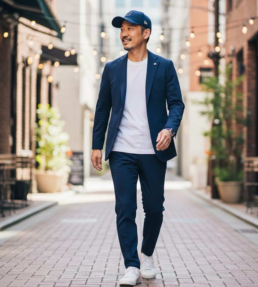 ジャケット × キャップ