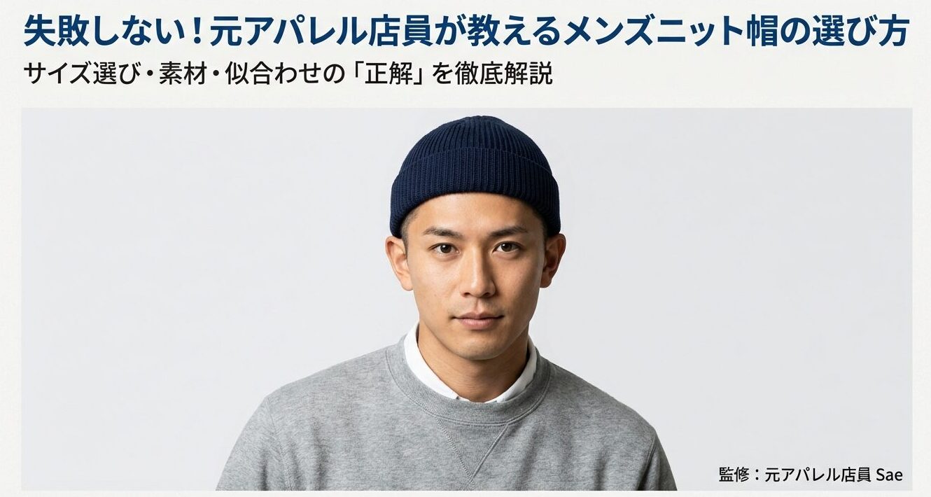 ネイビーのニット帽を被った男性のポートレートと記事タイトルのスライド