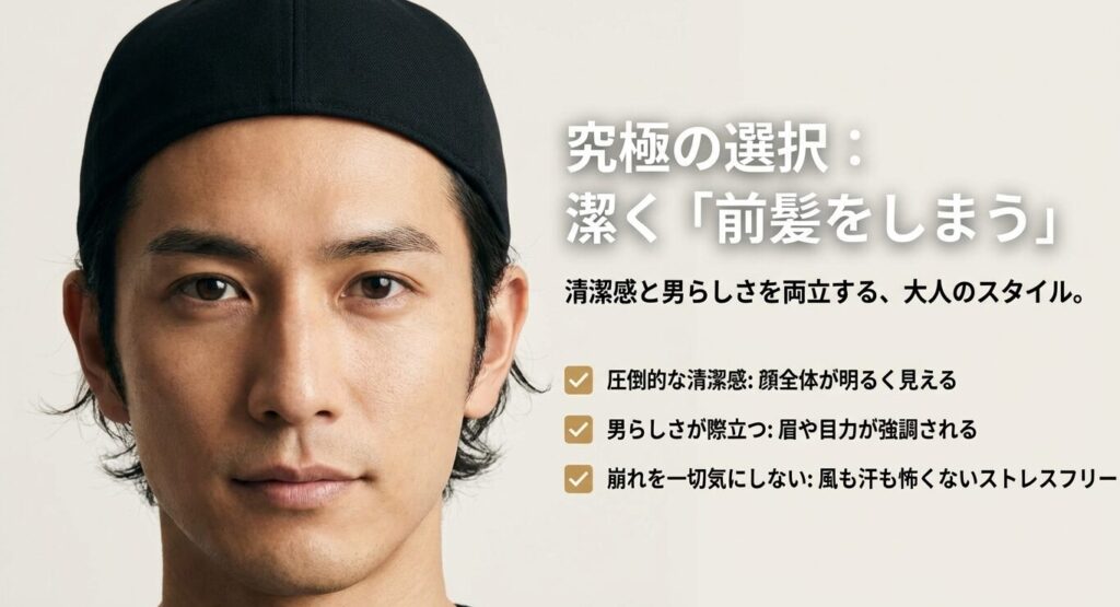 メンズキャップでおでこ出しをするメリット