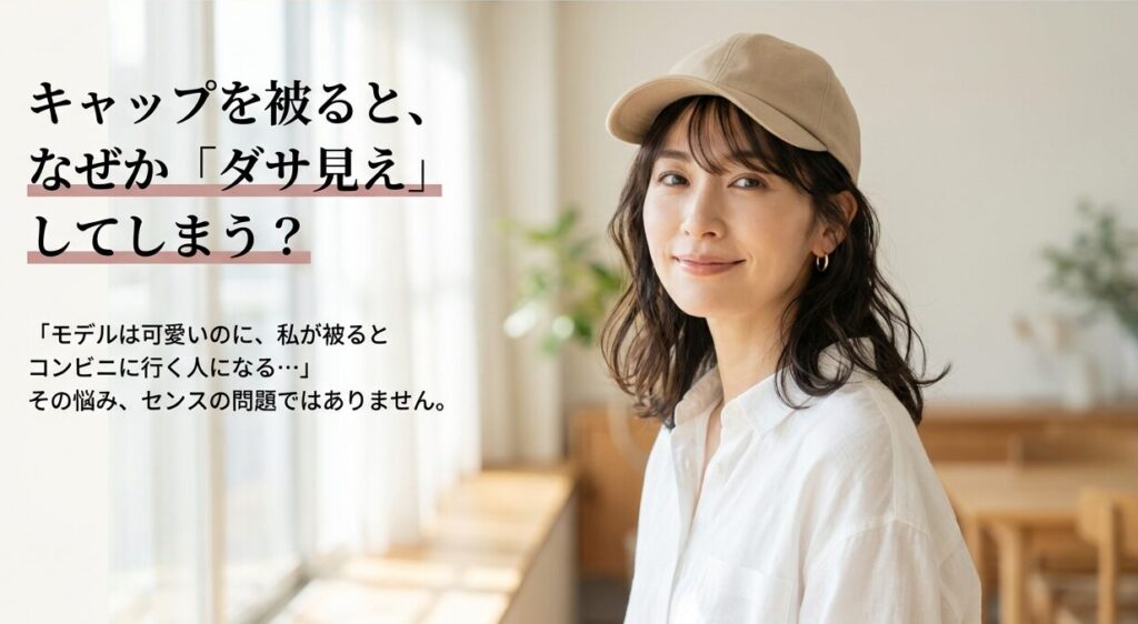 キャップを被るとコンビニに行く人のようになってしまう悩み