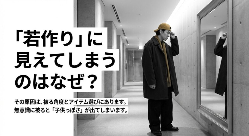 キャップを後ろ被りした際に若作りや子供っぽく見えてしまう原因についての解説