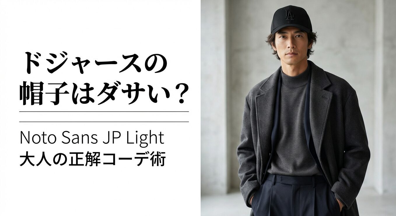 ドジャースの帽子はダサい？大人の正解コーデ術と書かれたタイトルスライド