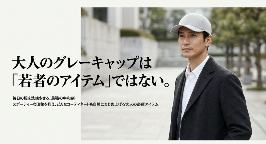 大人のグレーキャップは毎日の服を洗練させる最強の中和剤