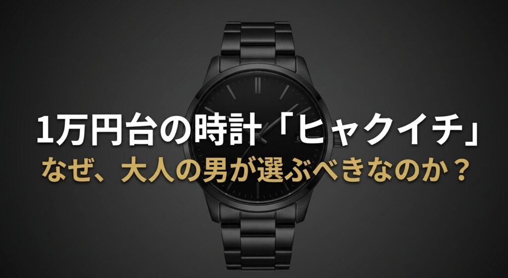 1万円台の時計ヒャクイチがなぜ大人の男に選ばれるのかを解説するスライド表紙
