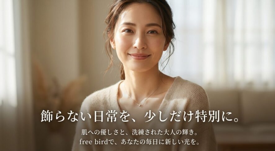 肌への優しさと洗練された大人の輝きで日常を少しだけ特別にするfree birdのジュエリー