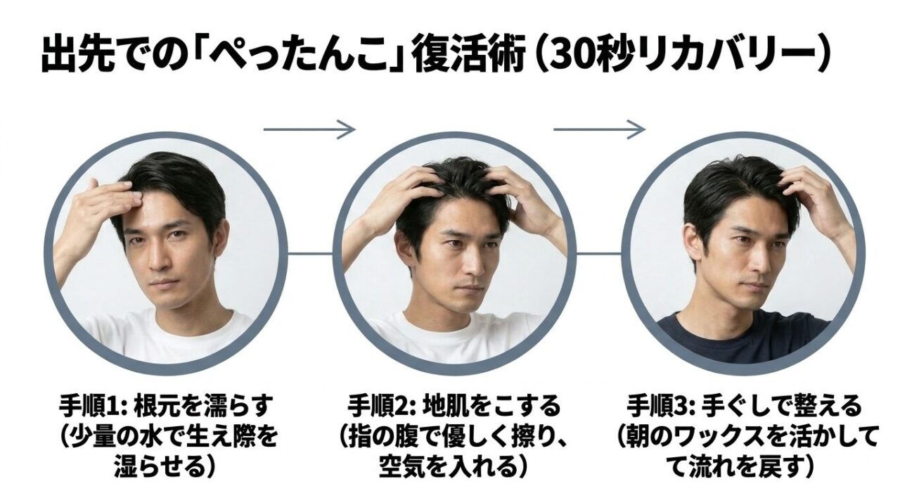 帽子を脱いだ後のぺたんこ髪を30秒で直すリカバリー術